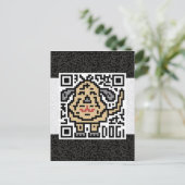 QR Code the Dog Postkarte (Stehend Vorderseite)