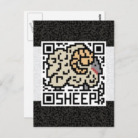 QR Code the Sheep Postkarte (Vorne/Hinten)