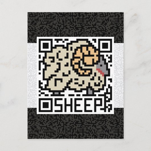 QR Code the Sheep Postkarte (Vorderseite)