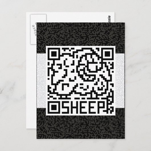 QR Code the Sheep Postkarte (Vorne/Hinten)
