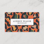 QR CODE Tierische Hautleopard-Fleckenfarben Visitenkarte (Vorderseite)