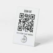 QR-Code-Tischaufsteller | Digitales Menü-Tischstän Sockelschild (Vorderseite)