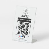 QR-Code-Tischschild | Digitales Menü-Ständerschild Sockelschild (Vorderseite)