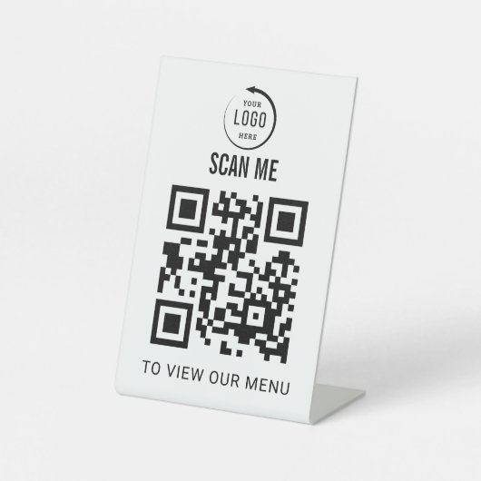 QR-Code-Tischschild | Digitales Menü-Stativ-Schild Sockelschild (Vorderseite)