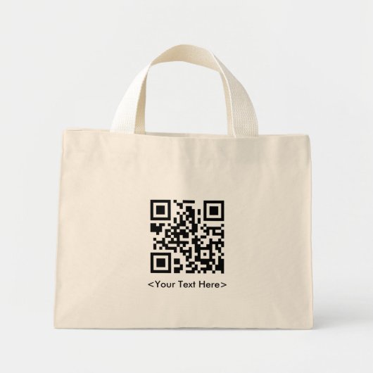 QR Code Totbeutel mit Text Mini Stoffbeutel (Vorne)