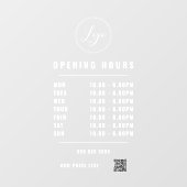 QR-Code transparent für die White Opening Stunden Fensteraufkleber (Blatt)