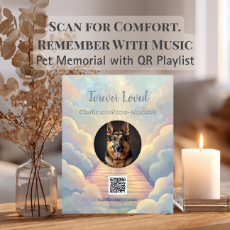 QR-Code Trauer-Playlist Rainbow Bridge Tribut Fotoplatte