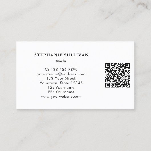 QR Code Tree of Life Doula Visitenkarte (Rückseite)