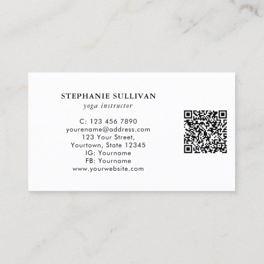 QR Code Tree of Life Yoga Instructor Visitenkarte (Rückseite)