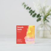 QR-Code trendy abstrakte Wasserfarbe cool Quadratische Visitenkarte (Stehend Vorderseite)