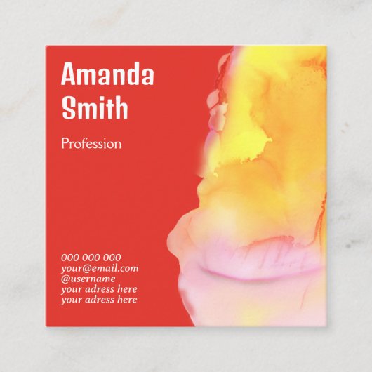 QR-Code trendy abstrakte Wasserfarbe cool Quadratische Visitenkarte (Vorderseite)