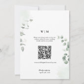 QR-Code-Trendy-Greenery-Nur-Liebe-Hochzeit Einladung (Rückseite)