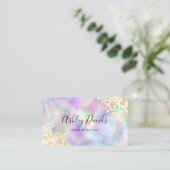QR Code Trendy Holographic Glitzer Makeup Artist Visitenkarte (Stehend Vorderseite)