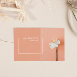 QR Code Trendy Peach Blume Minimale Boutique Visitenkarte