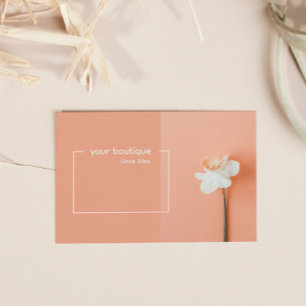 QR Code Trendy Peach Blume Minimale Boutique Visitenkarte