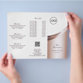 QR Code Tri Falten mit dem Logo "White Rose Gold" Flyer (Hand)