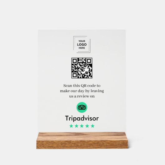 QR-Code Tripadvisor-Bewertung Acryl-Tischmodell Acrylschild (Vorderseite)