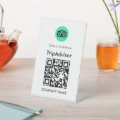 QR-Code Tripadvisor-Bewertung im Tischdesign Sockelschild (In SItu)