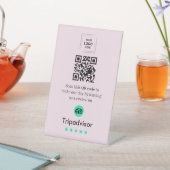 QR-Code Tripadvisor-Bewertungslink Tischplatte Sockelschild (In SItu)