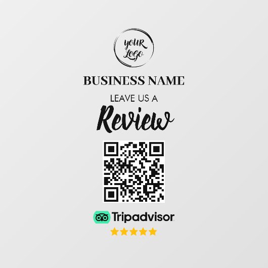 Qr Code TripAdvisor überprüft Geschäftsbericht Fensteraufkleber (Blatt)