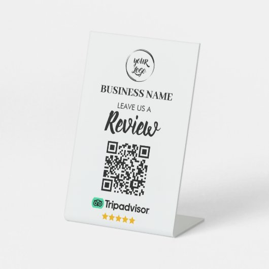 Qr Code TripAdvisor überprüft Geschäftsbericht Sockelschild (Vorderseite)