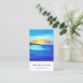 QR-Code Tropical Beach Abstrakt Event Plane Visitenkarte (Stehend Vorderseite)