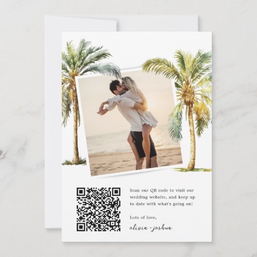 QR Code Tropical Beach Save the Date (Rückseite)