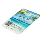QR Code Tropical Beach Save the Date Zielort Magnet (Linke Seite)