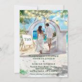 QR Code Tropical Beach Wedding Destination Einladung (Vorderseite)