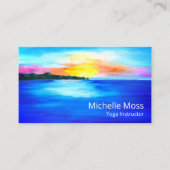 QR Code Tropical Beach Yoga Instructor Visitenkarte (Vorderseite)