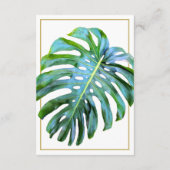 QR Code Tropical Leaf Beach Wedding Details Begleitkarte (Rückseite)