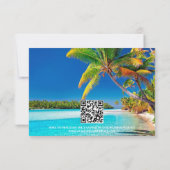 QR Code Tropical Palm Beach Save the Date Card Einladung (Rückseite)