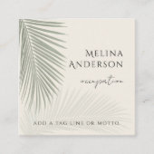 QR Code Tropical Palm Square Business Card Quadratische Visitenkarte (Vorderseite)