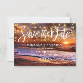 QR-Code - Tropical Sunset Beach Save the Date Card Einladung (Vorderseite)