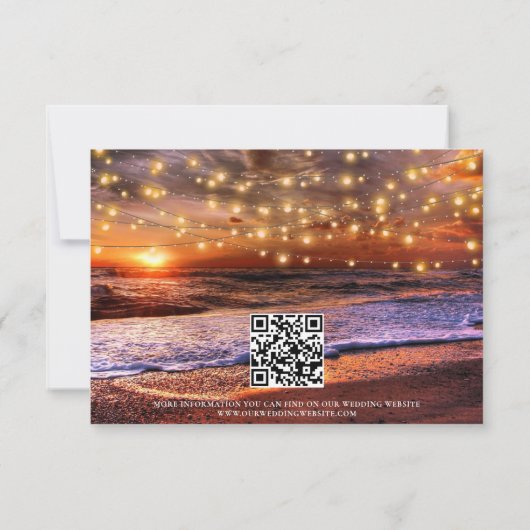 QR-Code - Tropical Sunset Beach Save the Date Card Einladung (Rückseite)