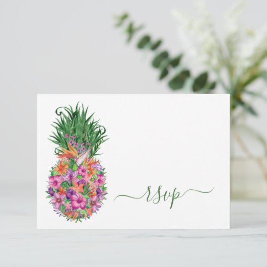 QR-Code Tropische Ananas-Hochzeit RSVP (Stehend Vorderseite)