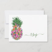 QR-Code Tropische Ananas-Hochzeit RSVP Karte (Vorderseite)