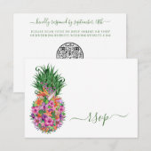 QR-Code Tropische Ananas-Hochzeit RSVP Karte (Vorne/Hinten)