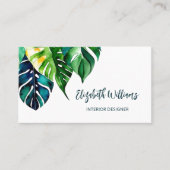 QR-Code | Tropische Blätter für Wasserfarben Visitenkarte (Vorderseite)