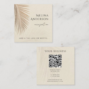 QR-Code Tropische Palme Quadratischer Geschäftsbri Quadratische Visitenkarte