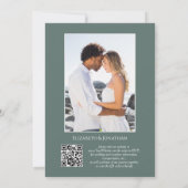 QR Code Tropisches Monstera Orchids Monogramm Foto Einladung (Rückseite)