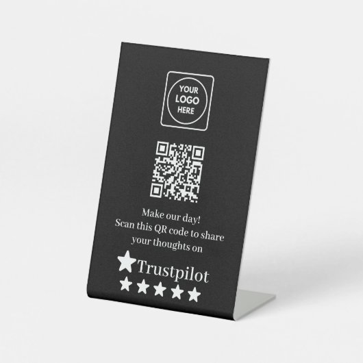 QR-Code | Trustpilot Business Review Display Sockelschild (Vorderseite)