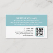 QR-Code Türkis für das Logo eines Notar Signature Visitenkarte (Rückseite)