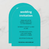 QR Code Türkis in einer Hochzeitseinladung Einladung (Vorne/Hinten)