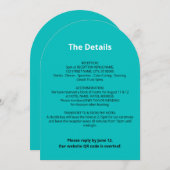 QR Code Türkis Wedding Details Card Einladung (Vorne/Hinten)