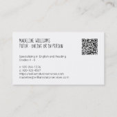 QR-Code Tutor-Visitenkarte Visitenkarte (Rückseite)