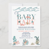 QR Code Twins unter dem Meer Oh Baby Shower Einladung (Vorderseite)