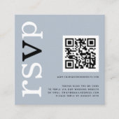 QR Code Typografie Dusty Blue Wedding Online UAWG Begleitkarte (Vorderseite)