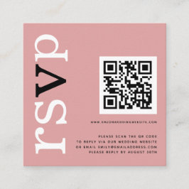QR Code Typografie Dusty Rose Hochzeit Online-UAWG Begleitkarte