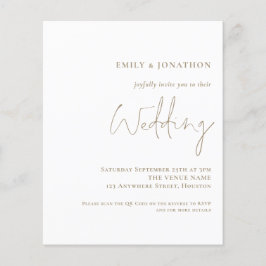 QR Code Typografie Gold-Hochzeitseinladung